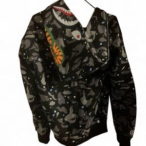 BAPE Shark Hoodie in black and grey